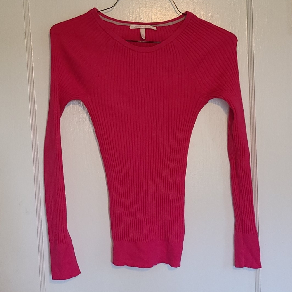 Victoria's Secret Pink Ribbed Crew Neck Sweater